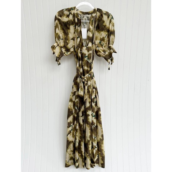 Ulla Johnson Selena Cover Up Dress Olive Midi - Picture 3 of 10